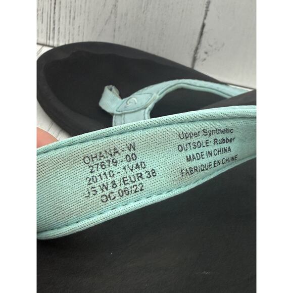 Olukai Ohana Women's Flip Flops Thong Sandals Sz 8 Light Blue Teal Sea Glass - Picture 6 of 10